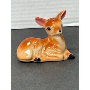 Victoria Ceramics Japan Vintage Deer Fawn Shaker Porcelain Brown Glazed